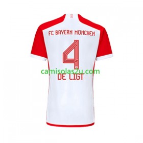 Camisolas de futebol Bayern München Matthijs de Ligt 4 Equipamento Principal 2023/24 Manga Curta